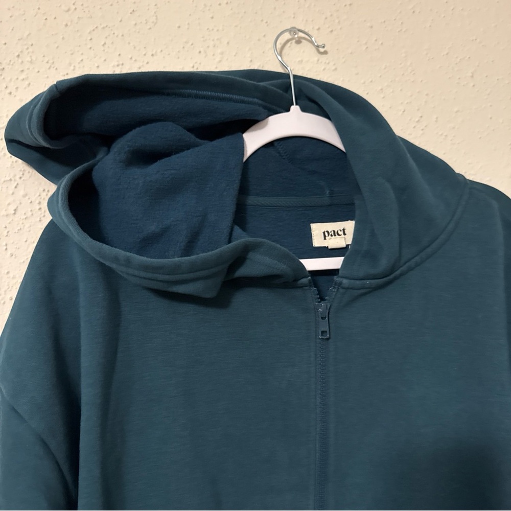 Pact Full Zip Up Hoodie Women’s XL Teal - Picture 2 of 4